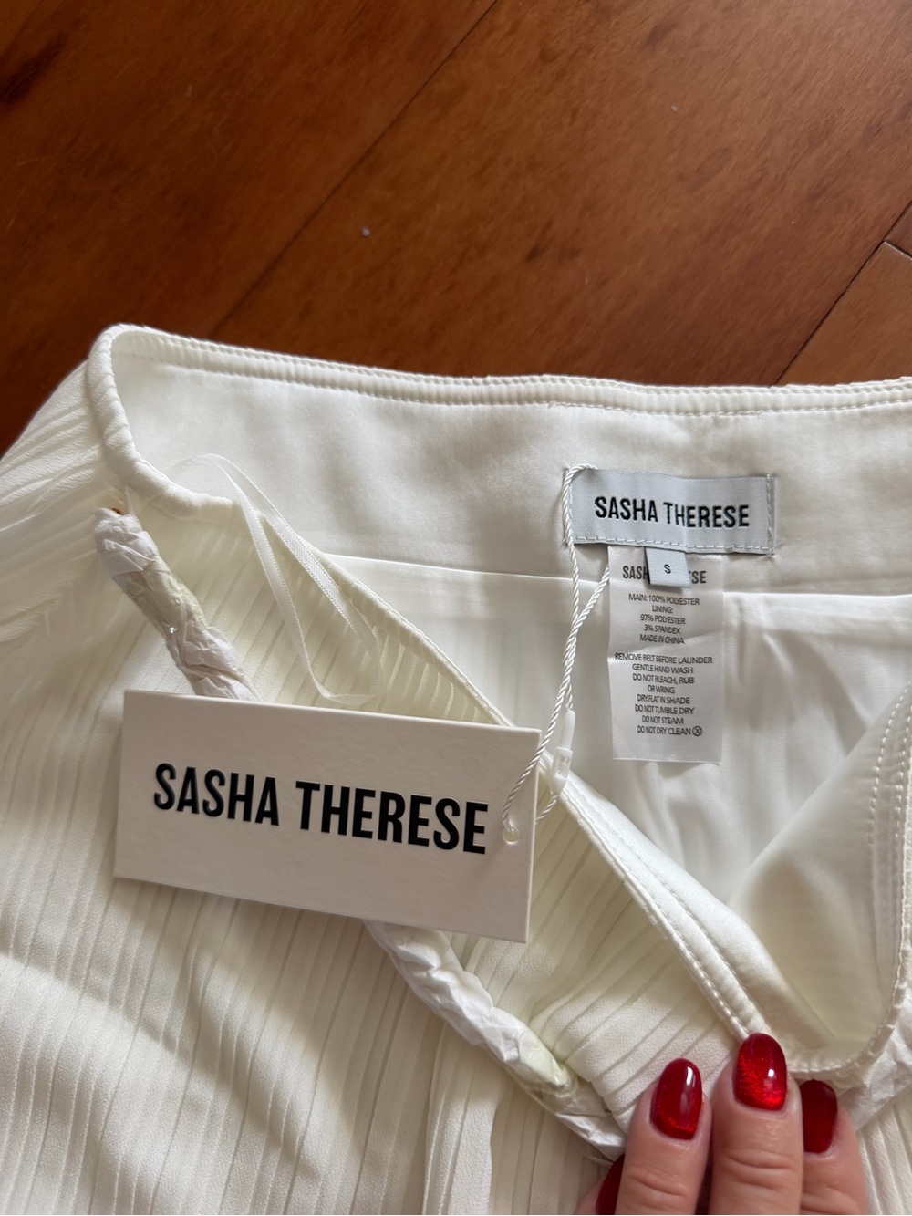 Sasha Therese Women’s Lace-Trim Mini Skirt — Cream - Picture 3 of 4